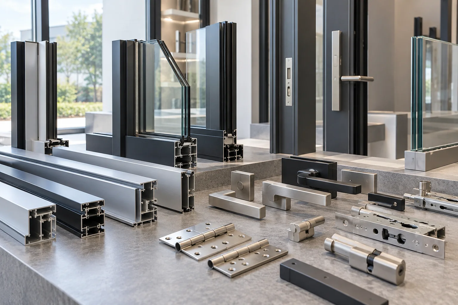 Aluminum profiles, window fittings and architectural door hardware