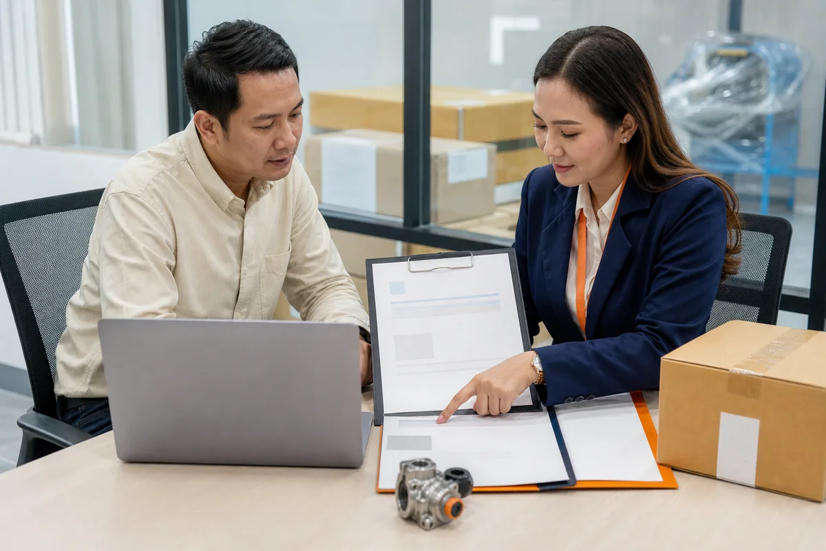 Buyer verifying beneficiary and order details with Nitasource